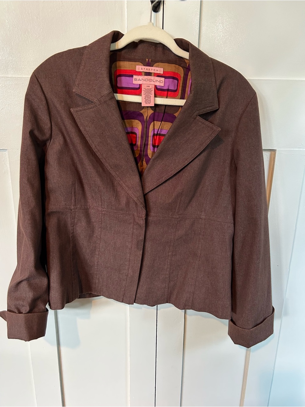 Bandolino Y2K Cropped Brown Blazer Size 14